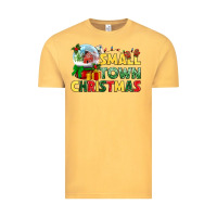 Vintage Mustard Small town Christmas Vintage Tee - NancyCooperArtShop