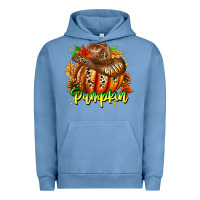 Pigment Pebble Blue Hello Pumpkin Urban Hoodie - CowhideDigitalArt