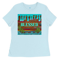 Blessed Annd Cactus With Gemstone Tumbler Ladies Tee | Teevron