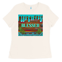 Bone blessed annd cactus with gemstone tumbler Ladies Tee - Artiststas