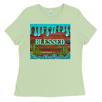 Matcha blessed annd cactus with gemstone tumbler Ladies Tee - Artiststas