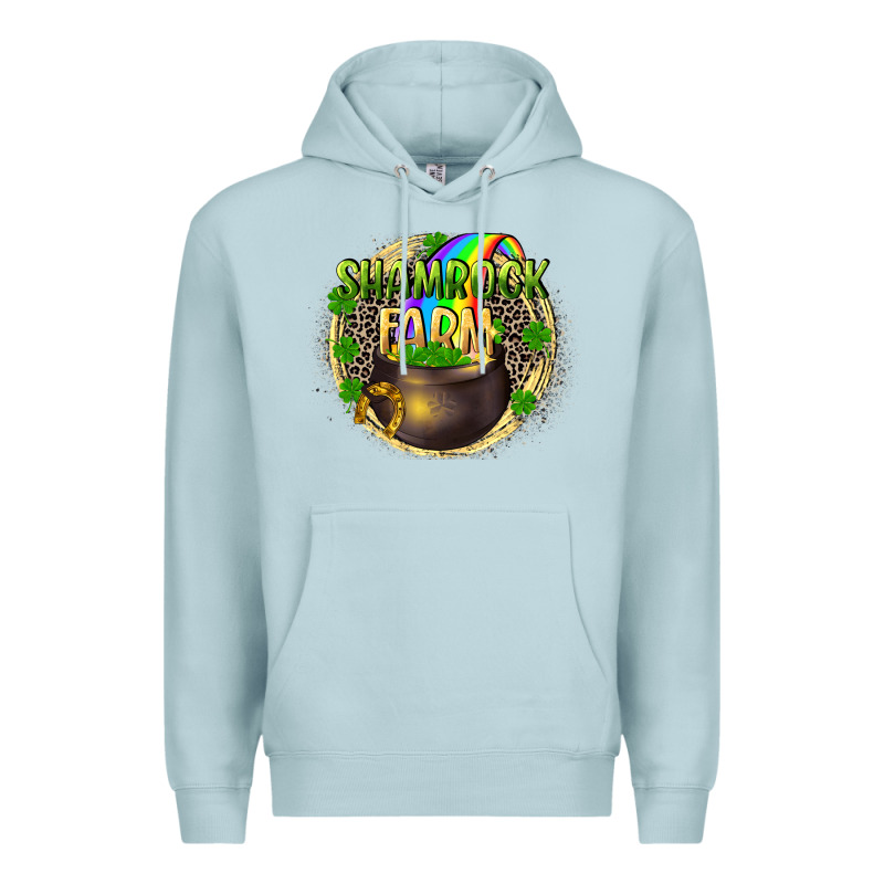 St. Patrick's Shamrock Farm Premium Hoodie by CowGirlArtShop | Teevron