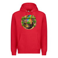 Red St. Patrick's Shamrock farm Premium Hoodie - CowGirlArtShop