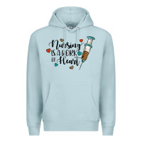 Blue Mist nursing i̇s a work of heart Premium Hoodie - JahusDesignShop