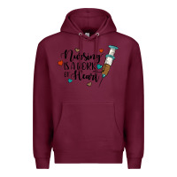 Burgundy nursing i̇s a work of heart Premium Hoodie - JahusDesignShop