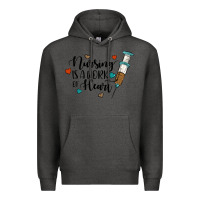 Charcoal Heather nursing i̇s a work of heart Premium Hoodie - JahusDesignShop