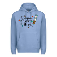 Colony Blue nursing i̇s a work of heart Premium Hoodie - JahusDesignShop