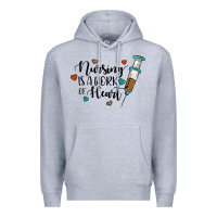 Heather Grey nursing i̇s a work of heart Premium Hoodie - JahusDesignShop
