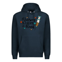 Navy nursing i̇s a work of heart Premium Hoodie - JahusDesignShop