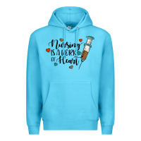 Ocean Blue nursing i̇s a work of heart Premium Hoodie - JahusDesignShop