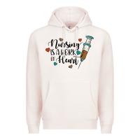 Pale Pink nursing i̇s a work of heart Premium Hoodie - JahusDesignShop