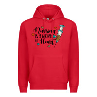 Red nursing i̇s a work of heart Premium Hoodie - JahusDesignShop