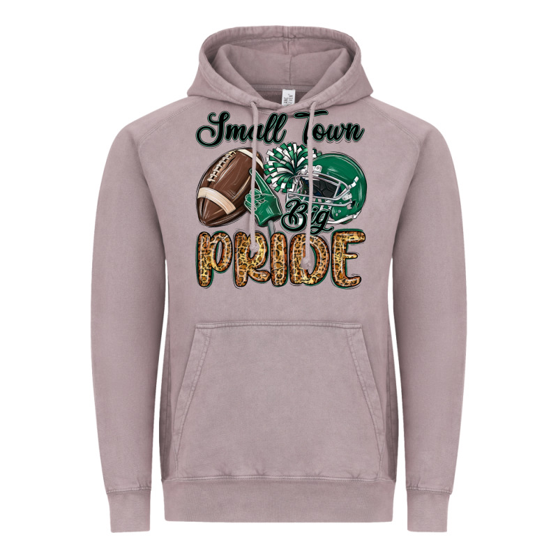 Small Town Big Pride Green Vintage Hoodie by MaliasSmallBusiness | Teevron
