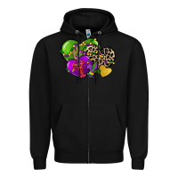Black mardi gras hearts cg (1) Zipper Hoodie - CowGirlArtShop