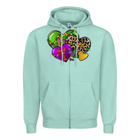 Seafoam mardi gras hearts cg (1) Zipper Hoodie - CowGirlArtShop