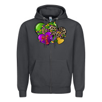 Smoke mardi gras hearts cg (1) Zipper Hoodie - CowGirlArtShop