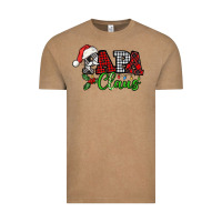 Vintage Coffee Papa Claus with christmas lights and mistletoe Vintage Tee - NancyCooperArtShop