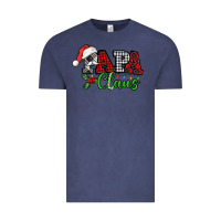 Vintage Denim Papa Claus with christmas lights and mistletoe Vintage Tee - NancyCooperArtShop
