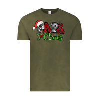 Vintage Olive Papa Claus with christmas lights and mistletoe Vintage Tee - NancyCooperArtShop