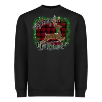Black Merry Christmas Deer Heavyweight Sweatshirt - Bettercallsaul