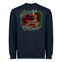 Navy Merry Christmas Deer Heavyweight Sweatshirt - Bettercallsaul