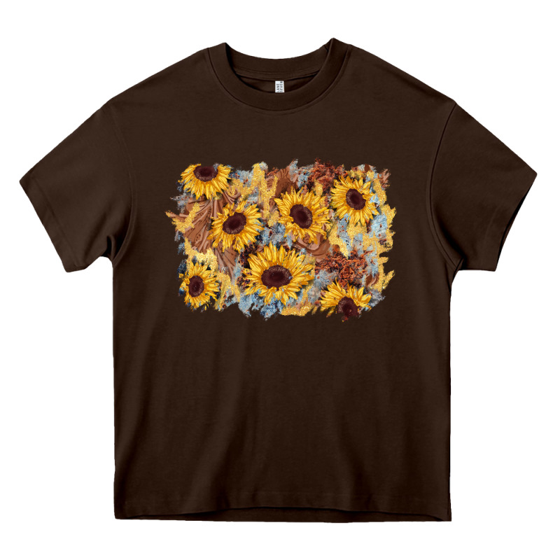 Sunflower Glitter Leather Background Heavy Core Tee by AdoDesignShop | Teevron