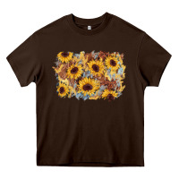 Chocolate Brown sunflower glitter leather background Heavy Core Tee - AdoDesignShop