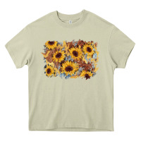 Mossy sunflower glitter leather background Heavy Core Tee - AdoDesignShop