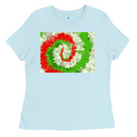 Baby Blue tie dye background christmas 3200x2400 Ladies Tee - AdoDesignShop