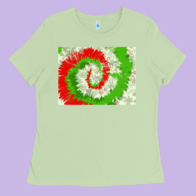 Tie Dye Background Christmas 3200x2400 Ladies Tee Designed By Adodesignshop