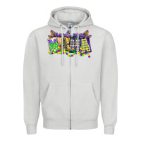 Dove Grey mardi gras mama Zipper Hoodie - CowGirlArtShop