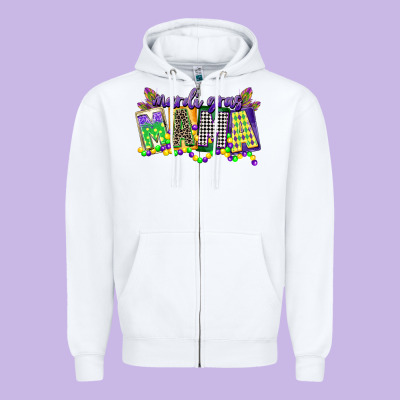 Mardi Gras Mama Zipper Hoodie Designed By Cowgirlartshop