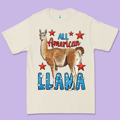 All American Llama Premium Tee Designed By Lillyallendesigns