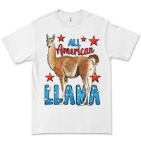 White All American Llama Premium Tee - LillyAllenDesigns