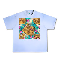 Grape Ice hairdresser apron and flowers with turquoise glitter seamless pattern  Urban Heavy Tee - BundleAndBundleShop