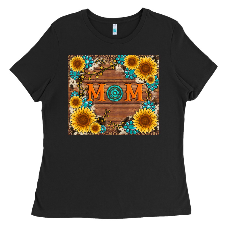 Sunflower Gemstone And Mom With Cowhide Ladies Tee by Artiststas | Teevron