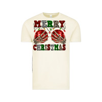 Merry Christmas Skeleton Hands Boobs Vintage Tee | Teevron