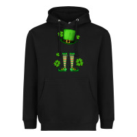 Black Custom name St. Patrick's leprechaun Heavyweight Hoodie - OliviaCreatesArt