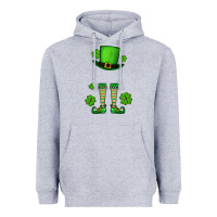 Heather Grey Custom name St. Patrick's leprechaun Heavyweight Hoodie - OliviaCreatesArt