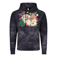 Cloud Black pink santa and disco ball with christmas tree Vintage Hoodie - MaliasSmallBusiness