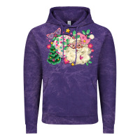 Cloud Purple pink santa and disco ball with christmas tree Vintage Hoodie - MaliasSmallBusiness