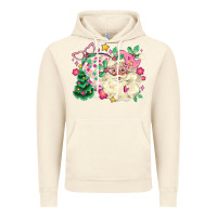 Vintage Artic pink santa and disco ball with christmas tree Vintage Hoodie - MaliasSmallBusiness