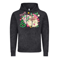 Vintage Black pink santa and disco ball with christmas tree Vintage Hoodie - MaliasSmallBusiness