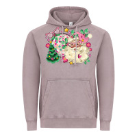 Vintage Zinc pink santa and disco ball with christmas tree Vintage Hoodie - MaliasSmallBusiness