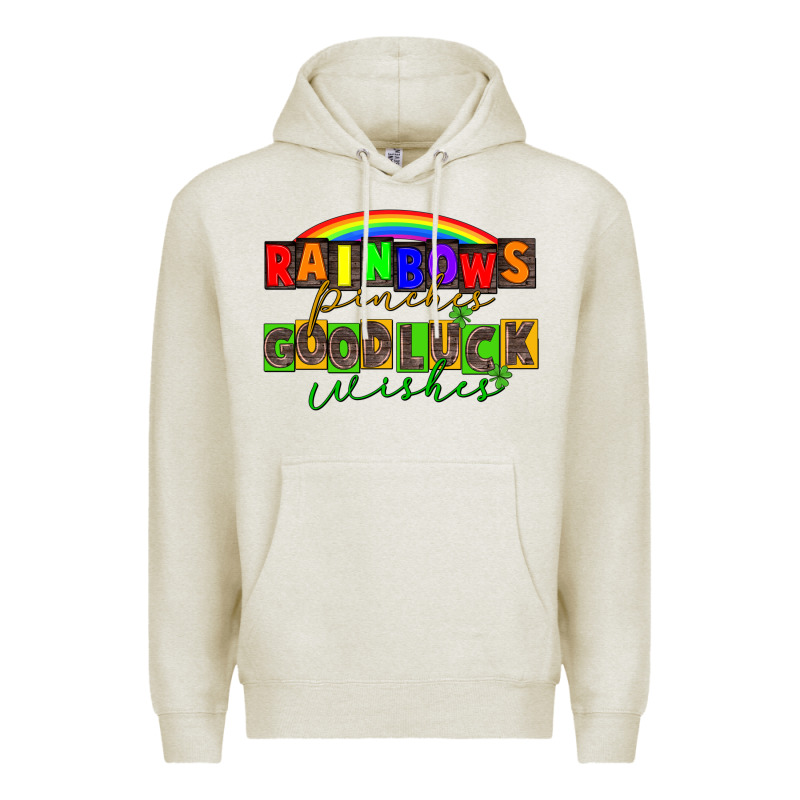 Rainbows Pinches Good Luck Wisher St. Patrick's Premium Hoodie by CowGirlArtShop | Teevron