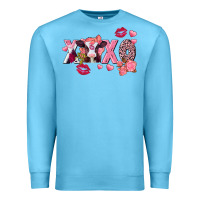 Ocean Blue Xoxo baby Cow Valentine's Day Premium Sweatshirt - FaDigitalArtStudio