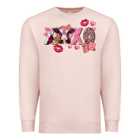 Pale Pink Xoxo baby Cow Valentine's Day Premium Sweatshirt - FaDigitalArtStudio