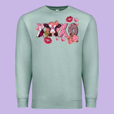 Xoxo Baby Cow Valentine's Day Premium Sweatshirt Designed By Fadigitalartstudio