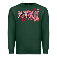 Sports Green Xoxo baby Cow Valentine's Day Premium Sweatshirt - FaDigitalArtStudio