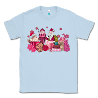 Dusty Blue pink santa coffee Classic Tee - MaliasSmallBusiness